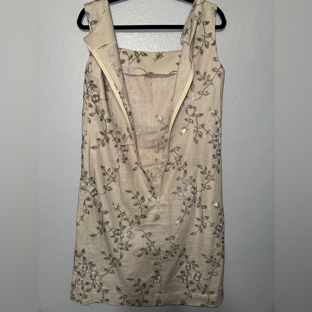 Handmade Floral Embroidered Stitched Sleeveless Dress, Size Large - Picture 4 of 5
